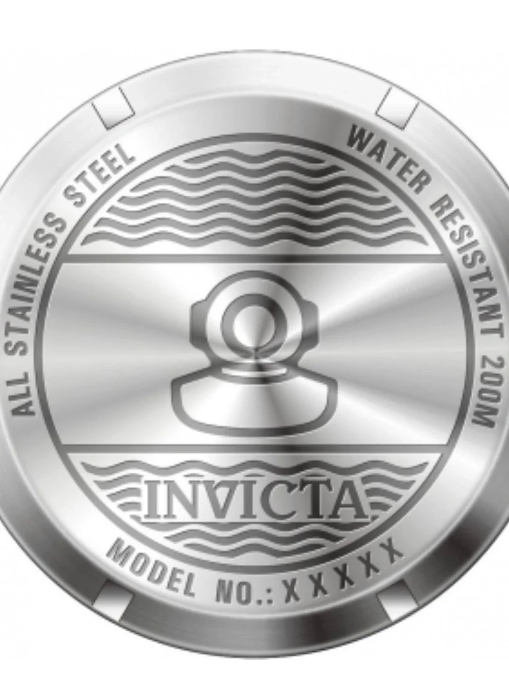 Invicta Silver Watch with Black Dial and Bezel